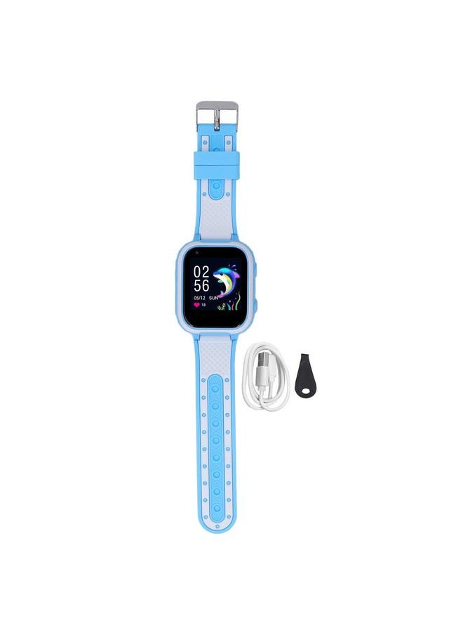 Thoraya Children Smart Watch Waterproof 4G Video Call Silicone Intelligent Game Watch for Daily Life US Blue  - Image 1