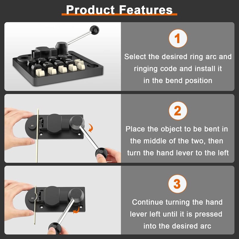 EASGIU Ring Bender Tool Rings Bending, Spoon Rings Maker Machine Jewelry Making Kit with Nylon Dies Earring Ring Bender Machine Sizer Measuring Tool Jewelry Making Tool - Image 4