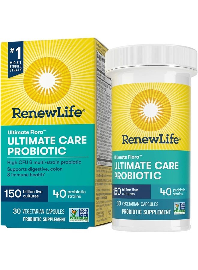 Renew Life Ultimate Flora Adult Ultimate Care Probiotic, 150 Billion, 30 Caps (Package May Vary) - Image 1