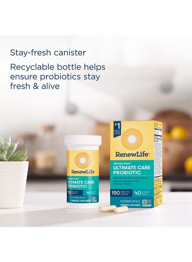 Renew Life Ultimate Flora Adult Ultimate Care Probiotic, 150 Billion, 30 Caps (Package May Vary) - Image 4