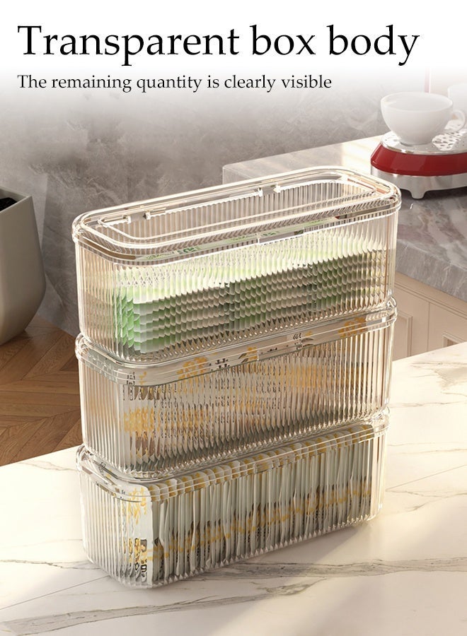 DUNISO Tea Bag Holder with Lid,Stackable Tea Bag Storage Organizer,Tea Bag Box for Kitchen Cabinet, Countertop, Pantry, Seasoning Packets - Image 3