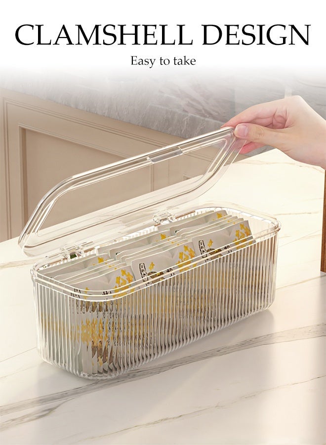DUNISO Tea Bag Holder with Lid,Stackable Tea Bag Storage Organizer,Tea Bag Box for Kitchen Cabinet, Countertop, Pantry, Seasoning Packets - Image 4