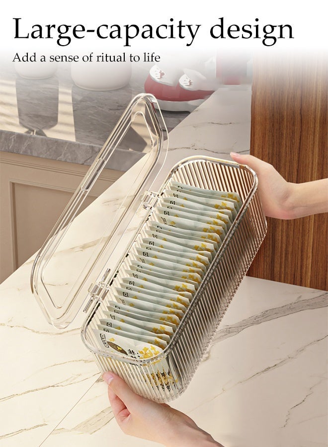 DUNISO Tea Bag Holder with Lid,Stackable Tea Bag Storage Organizer,Tea Bag Box for Kitchen Cabinet, Countertop, Pantry, Seasoning Packets - Image 5