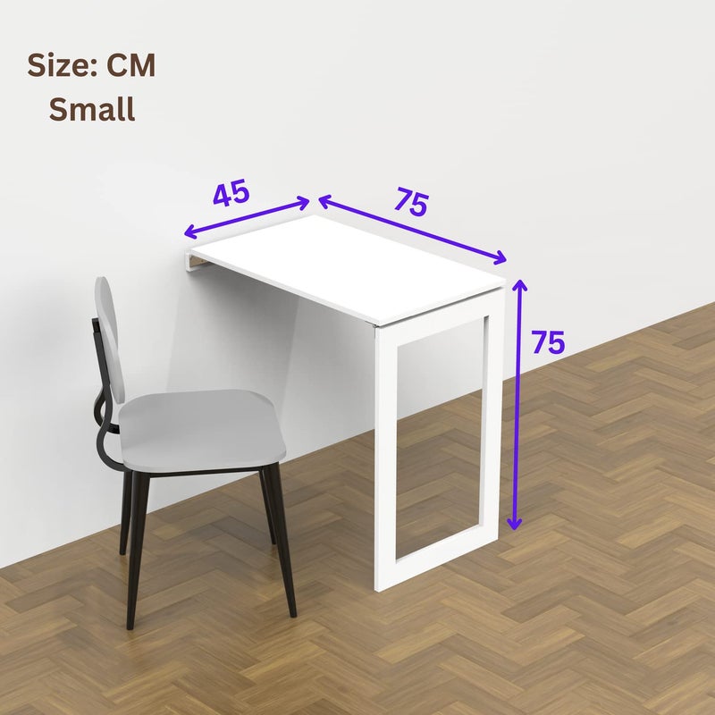 InnoFur Alice Wall Mounted Folding Dining TableStudy TableLaptop TableUtility Table Brown Small 75CMx45CM - Image 2