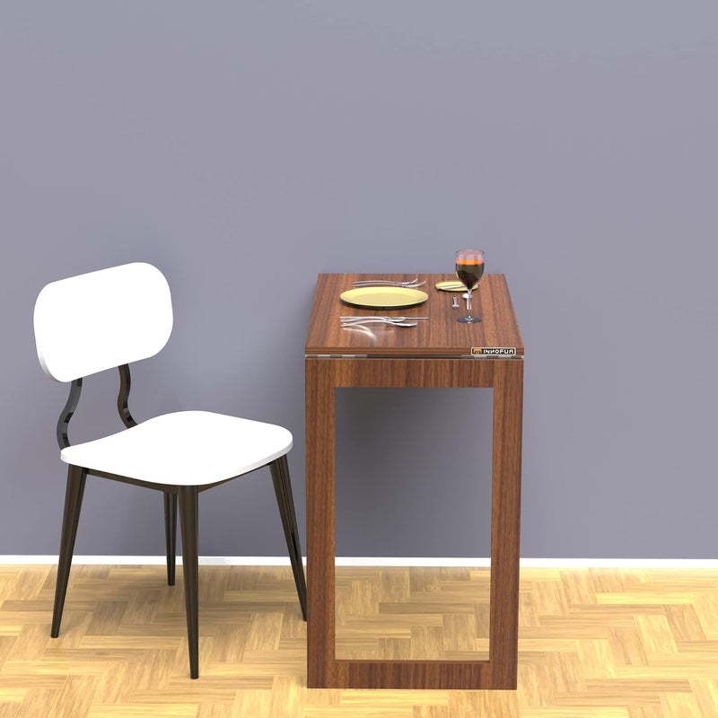 InnoFur Alice Wall Mounted Folding Dining TableStudy TableLaptop TableUtility Table Brown Small 75CMx45CM - Image 3