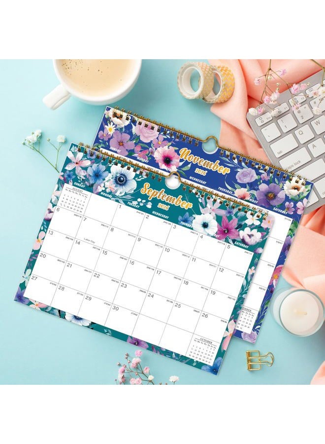 Vibrant Focus Calendar 2026-18 Monthly Wall Calendar, January 2026 - June 2027, 8.5" x 11", Calendar 2026-2027 with Twin-Wire Binding, Hanging Hook, Blocks and Julian Dates (Flowers Wall Calendar) - Image 2