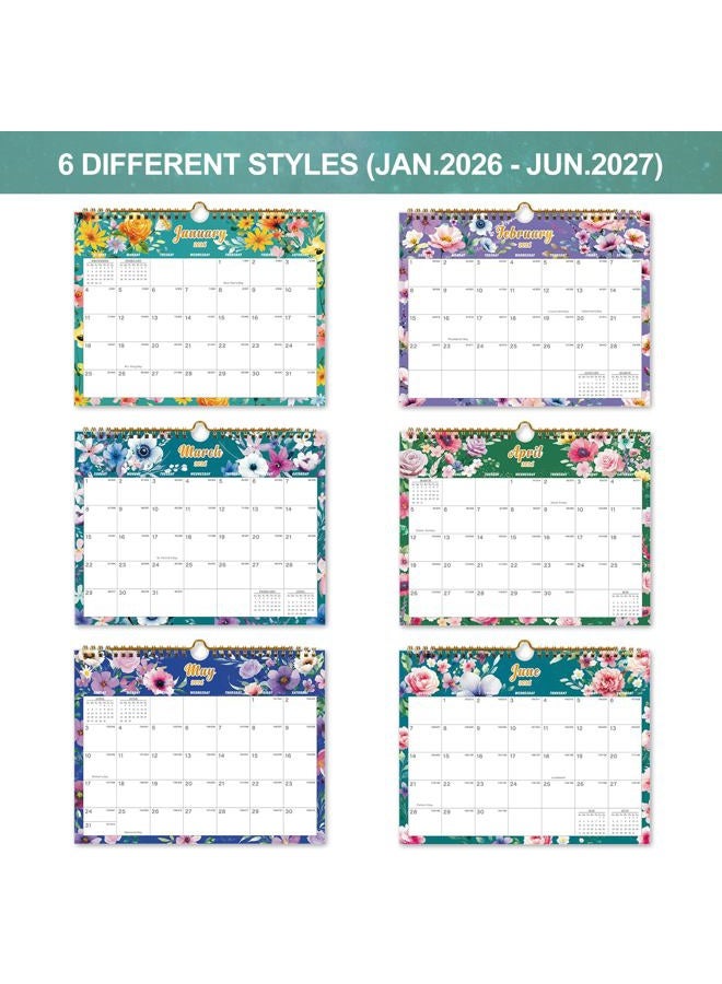 Vibrant Focus Calendar 2026-18 Monthly Wall Calendar, January 2026 - June 2027, 8.5" x 11", Calendar 2026-2027 with Twin-Wire Binding, Hanging Hook, Blocks and Julian Dates (Flowers Wall Calendar) - Image 4