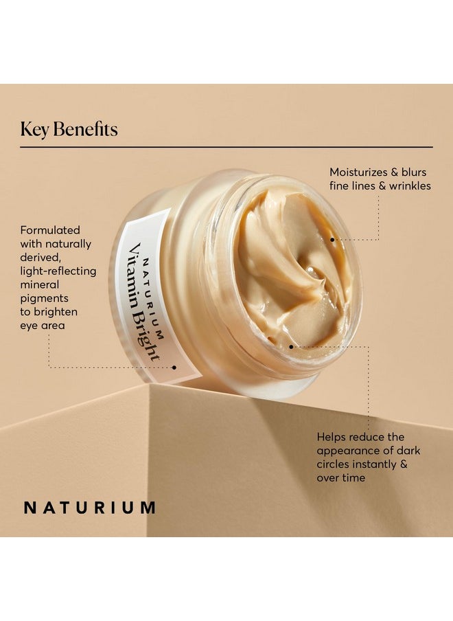 NATURIUM - Vitamin Bright Illuminating Eye Cream Under Eye Repair Cream For Dark Circles With Vitamin K Phytocomplex & Mineral Pigments Light/Medium 0.5 Oz - Image 1