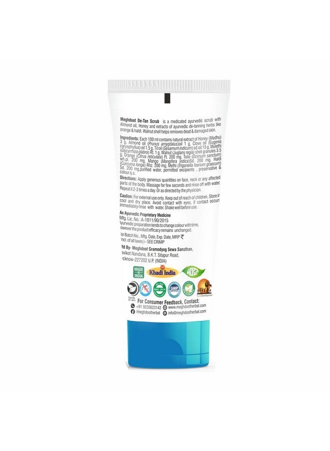 Meghdoot Ayurvedic Exfoliating Walnut De-Tan Scrub With Natural Extracts of Almond & Honey, Pack of 4 - Image 3