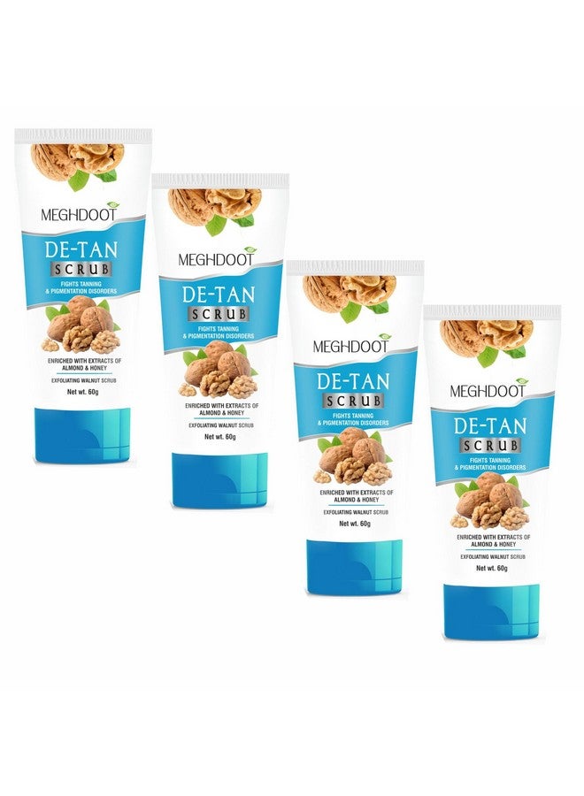 Meghdoot Ayurvedic Exfoliating Walnut De-Tan Scrub With Natural Extracts of Almond & Honey, Pack of 4 - Image 1