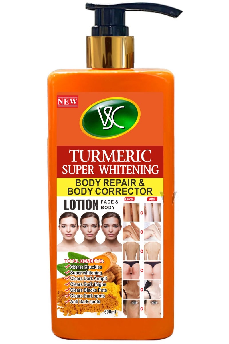 في إس سي لوشن الكركم لتبييض الوجه والجسم 500 مل
