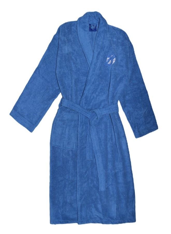 Banotex Unisex Egyptian Cotton Bath Robe With Waist Belt Blue Colour  - Image 1