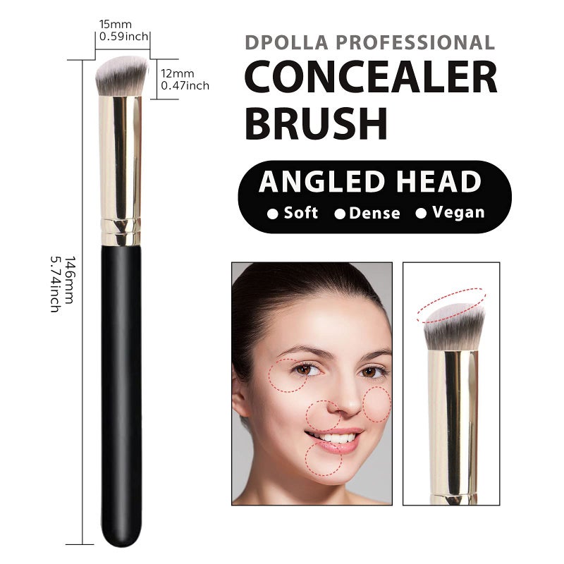 dpolla Makeup Brushes DPOLLA Pro Foundation Brush and Flawless Concealer Brush Perfect for Any Look Premium Luxe Hair Contour Brush Perfect for Blending Liquid,Buffing,Cream,Sculpting,Mineral Makeup - Image 4