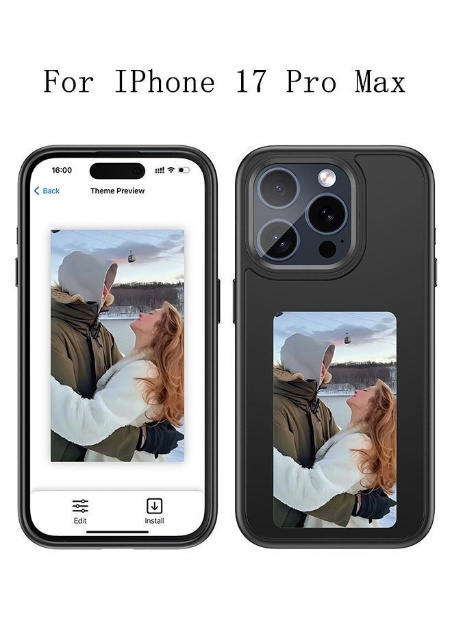 ليكسين جراب هاتف ذكي حبر لهاتف iPhone 17 Pro Max، جراب هاتف NFC DIY بصور قابلة للتخصيص، غطاء واقي مقاوم للصدمات ومضاد للخدش وشاشة تدوم طويلاً (أسود) - Image 1