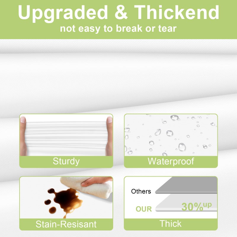 QIKSION White Plastic Table Cloth Disposable 2 Pack, 54 x 108 Inch Tablecloths for Party, Picnic, Birthday, Rectangle Table Cover - Image 3