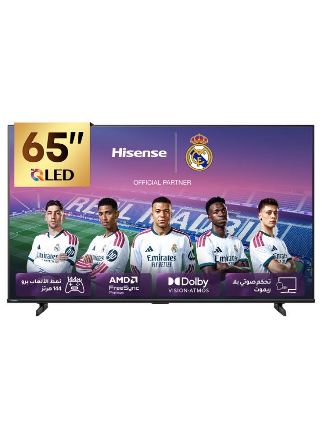 Hisense 65-inch QLED 144Hz Game Pro Smart TV E8Q-Quantum Dot Colour, AI Picture, Dolby Vision, Dolby Atmos, Share to TV, Voice Control, Filmmaker Mode, Youtube, Netflix, Disney+ (Middle East Version) 65E8Q Black - Image 1