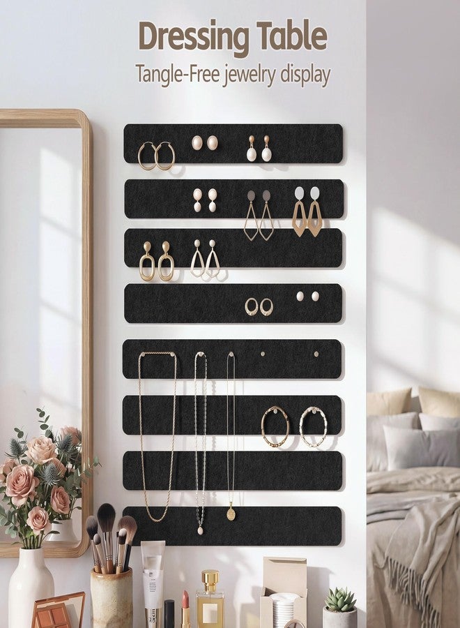 Uoisaiko Felt Pin Board Bar 13"x2", Pack of 8 Bulletin Board Strips with 40 Push Pins, Home Office Memos Notice Boards Felt Wall Tiles - Image 4