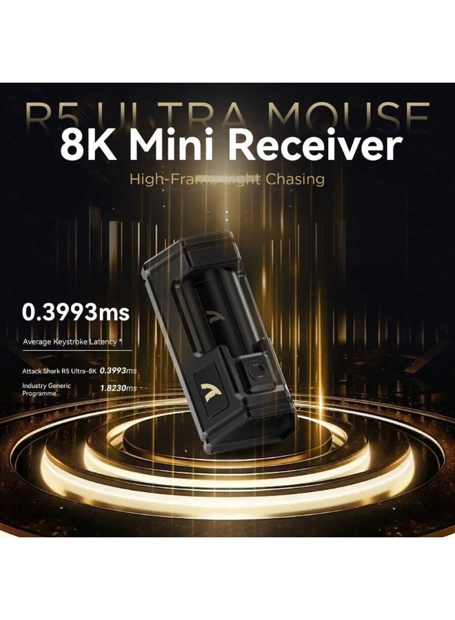 هجوم القرش ماوس ألعاب فائق الخفّة من ألياف الكربون – لاسلكي 8K مع مستشعر PAW3950MAX - Image 2