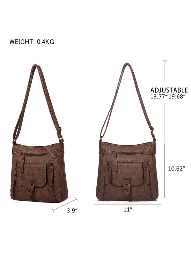 KL928 Crossbody Bags for Women, Multi Pocket Shoulder Bags, Medium PU Leather Cross Body Purses - Image 1