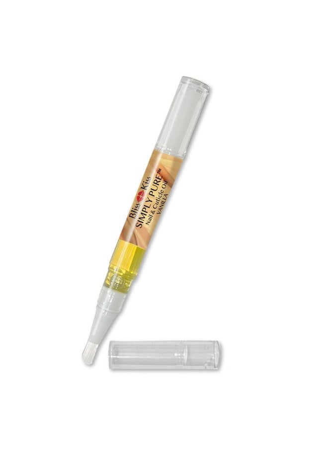 Bliss Kiss 1 Vanilla Fragrance | Nail Oil Cuticle Pen w/Vitamin E & Jojoba⏤Nail Strengthener Nail Growth Serum for Brittle Peeling Breaking Thin Nails  - Image 1
