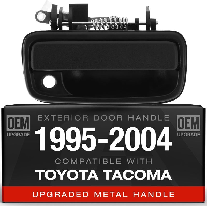T1A Exterior Front Passenger Door Handle Replacement, Upgraded Metal - Compatible with 1995-2004 Toyota Tacoma - Textured Black - OEM 69210-35020, 91318, TO1311117 - Image 1