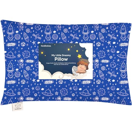 KeaBabies Toddler Pillow with Pillowcase 13x18 My Little Dreamy Kids Travel Bed Pillows for Sleeping Organic Cotton Small Pillowcase Soft Breathable Machine WashableToddlers 25 Years OldOff to Space