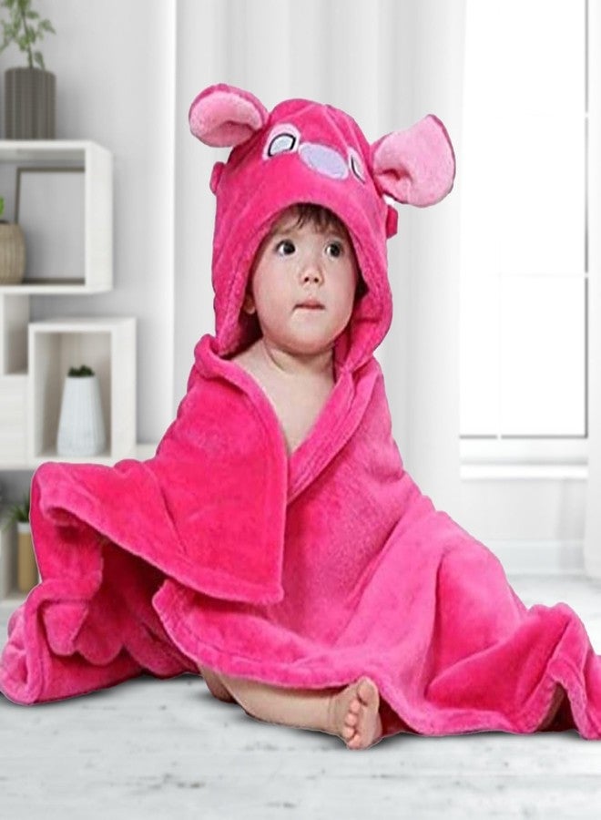 AAKRITI Ultra Soft Bathrobe Baby Wrapper Cum Bath Towel for Boys, Girls, (80Cm X 80Cm, 0-6 Months ||Highly Absorbent 100% Zero Twist Gental On Skin -Pack of 1Pc (Hot Pink) - Image 2