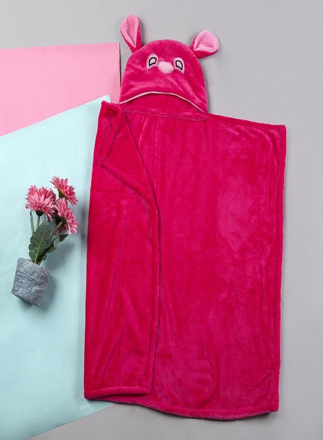 AAKRITI Ultra Soft Bathrobe Baby Wrapper Cum Bath Towel for Boys, Girls, (80Cm X 80Cm, 0-6 Months ||Highly Absorbent 100% Zero Twist Gental On Skin -Pack of 1Pc (Hot Pink) - Image 3
