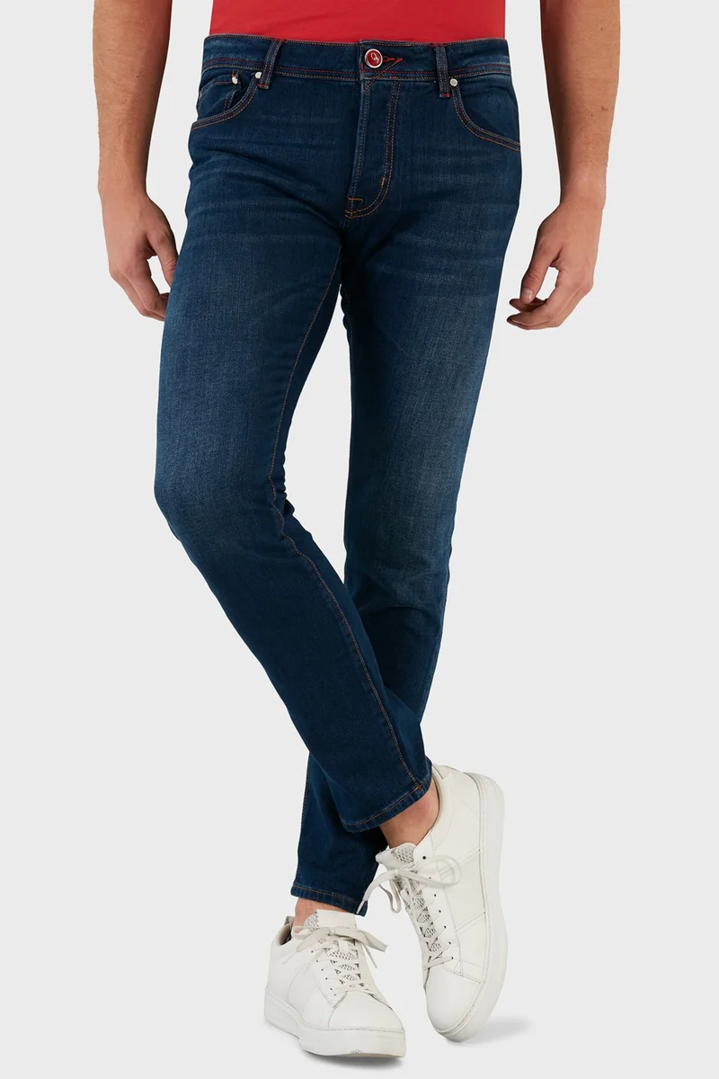Exxe Cotton Normal Waist Slim Fit Jeans Men's Denim Trousers 629J018007