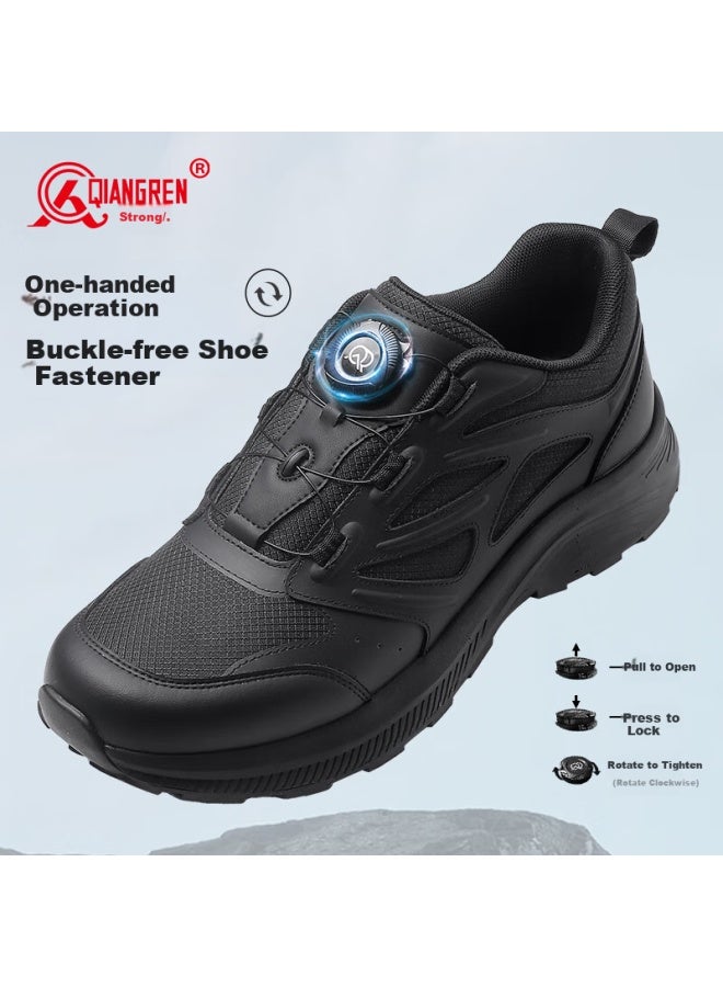 Strongman Qiangren New Magnetic Energy Motion Casual Men's Shoes, 3515 Slip-on Outdoor Training Hiking Shoes, Jdn005, Black, Size 39 - Image 2