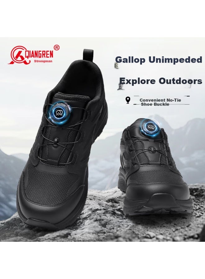 Strongman Qiangren New Magnetic Energy Motion Casual Men's Shoes, 3515 Slip-on Outdoor Training Hiking Shoes, Jdn005, Black, Size 39 - Image 5