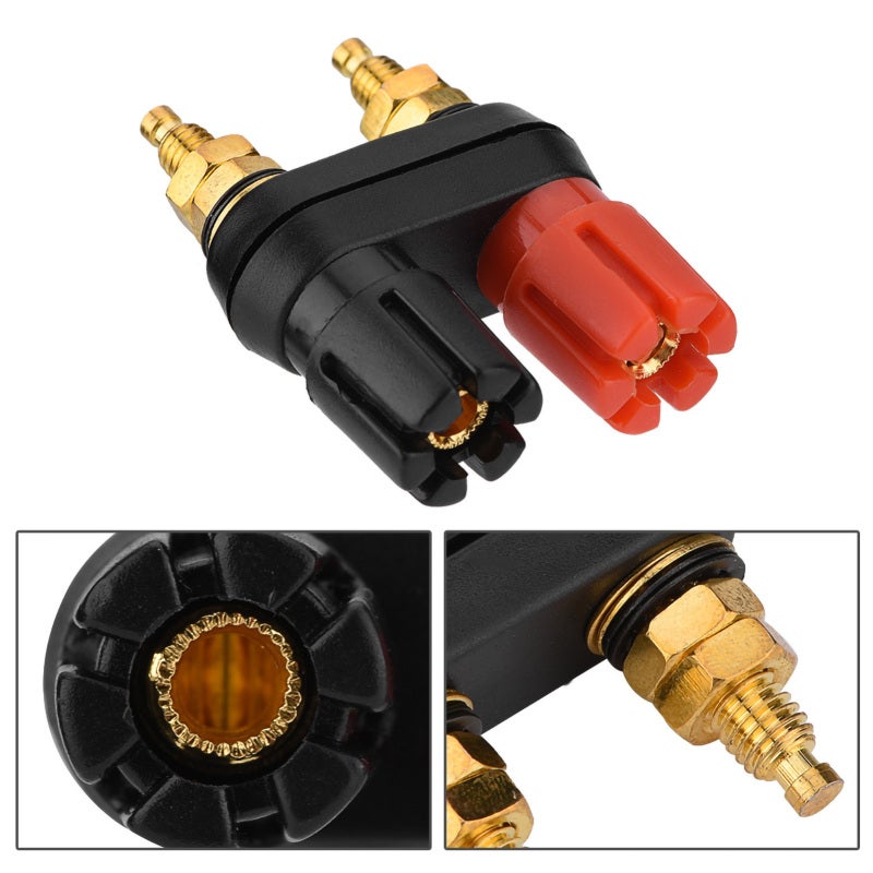 Speaker Binding Post: 4 Mm Banana Plug Jack High-Grade Alloy Corrosion-Resistant Thread Tightening - Color Coded Black Red Polarity Protection Professional Audio Terminal for Hi-Fi Power Amplifier - Image 5