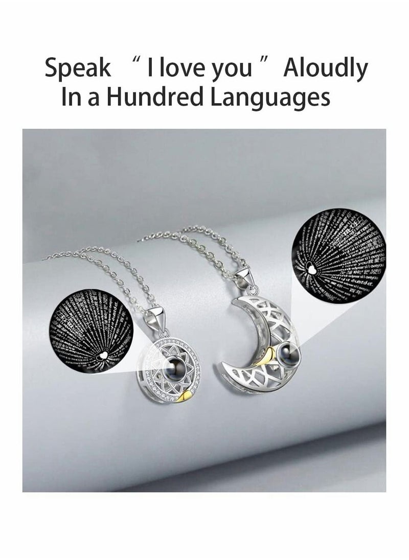 SYOSI - Two Souls One Heart Pendant Necklaces for Couple, Wishing Stone Creative Magnet Couples Necklace - Image 1