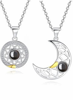 Two Souls One Heart Pendant Necklaces for Couple, Wishing Stone Creative Magnet Couples Necklace