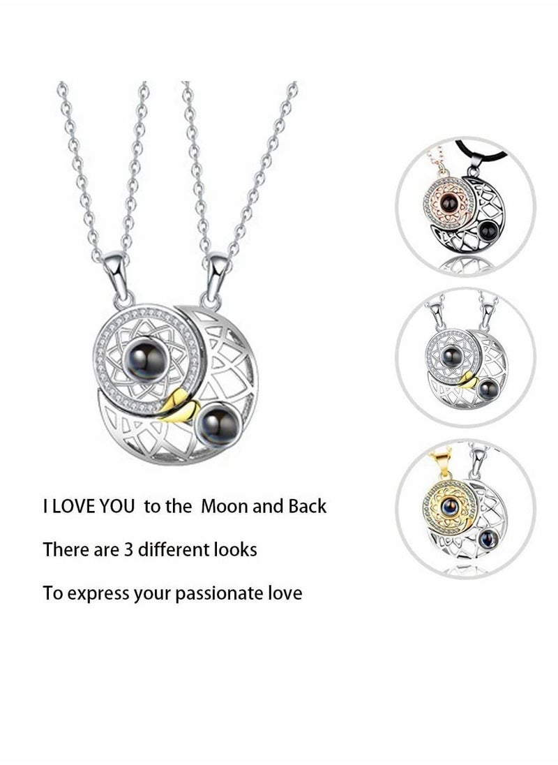 SYOSI - Two Souls One Heart Pendant Necklaces for Couple, Wishing Stone Creative Magnet Couples Necklace - Image 1