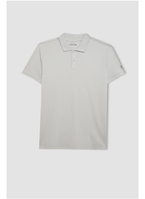 Man Slim Fit Polo Neck Short Sleeve Knitted T-Shirt