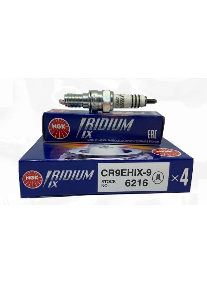 طقم ٤ بوجية ان جي كي ايريديام CR9EHIX-9 للموتوسيكلات - ٤ بوجيه