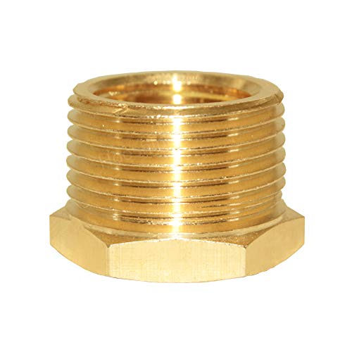Hooshing 6PCS Brass Pipe Fitting Reducer Hex Bushing 3/4" NPT Male x 1/2" NPT Female Thread Reducer Hose Tube Atapter - Image 4