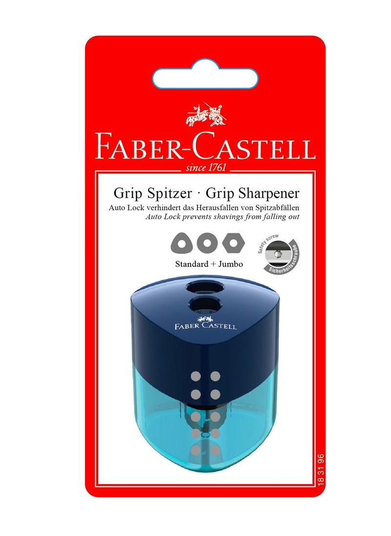 FABER-CASTELL - FABER-CASTELL GRIP SHARPENER TREND DOUBLE HOLE, Assorted Colours - Image 1