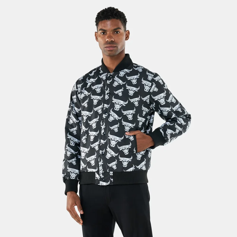 NEW ERA Men's Chicago Bulls Distressed Logo Bomber Jacket