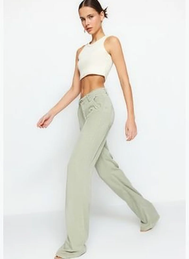 trendyol Mint Tencel™ Low Waist Wide Leg Jeans TWOSS23JE00219