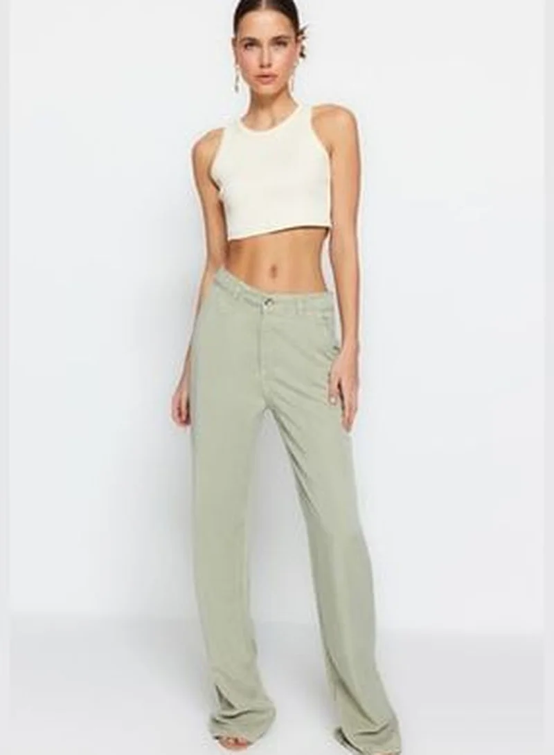 trendyol Mint Tencel™ Low Waist Wide Leg Jeans TWOSS23JE00219