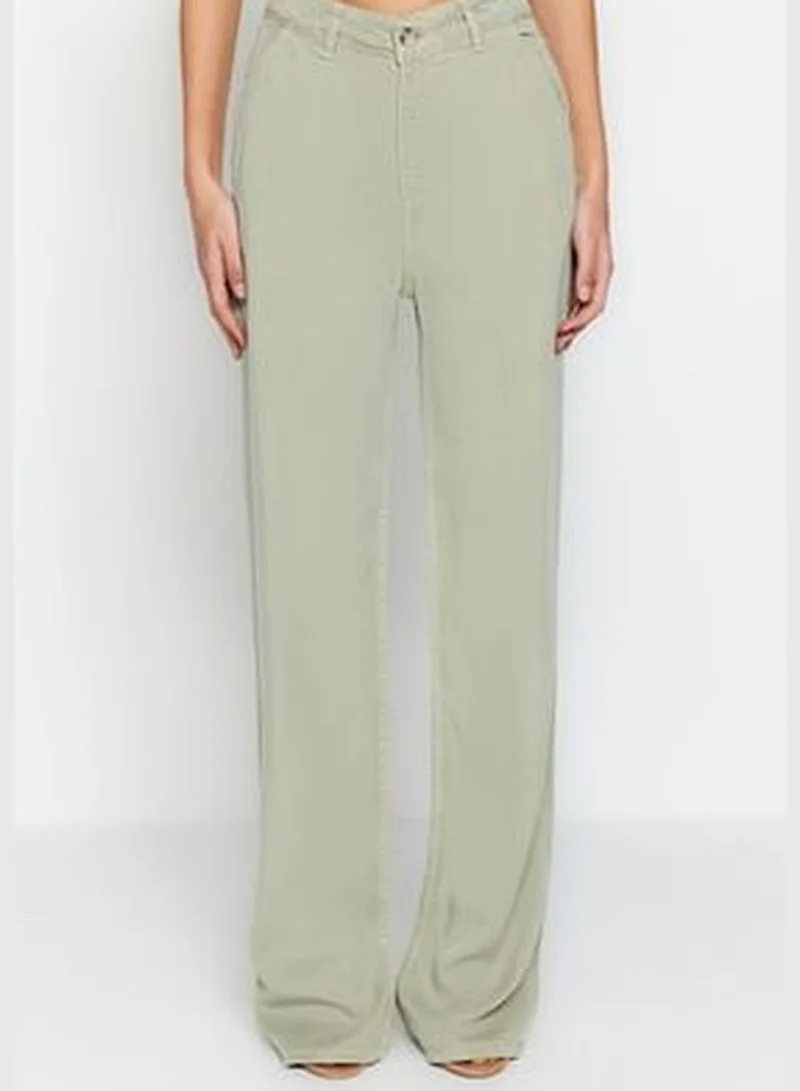 trendyol Mint Tencel™ Low Waist Wide Leg Jeans TWOSS23JE00219