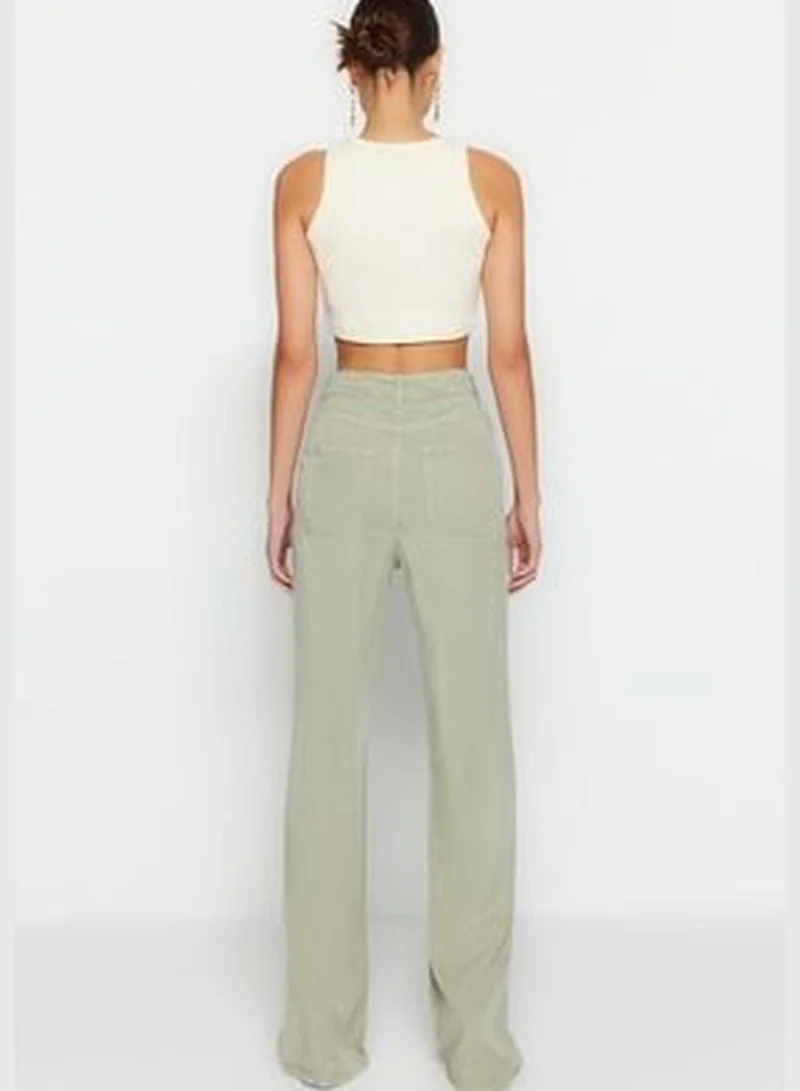 trendyol Mint Tencel™ Low Waist Wide Leg Jeans TWOSS23JE00219