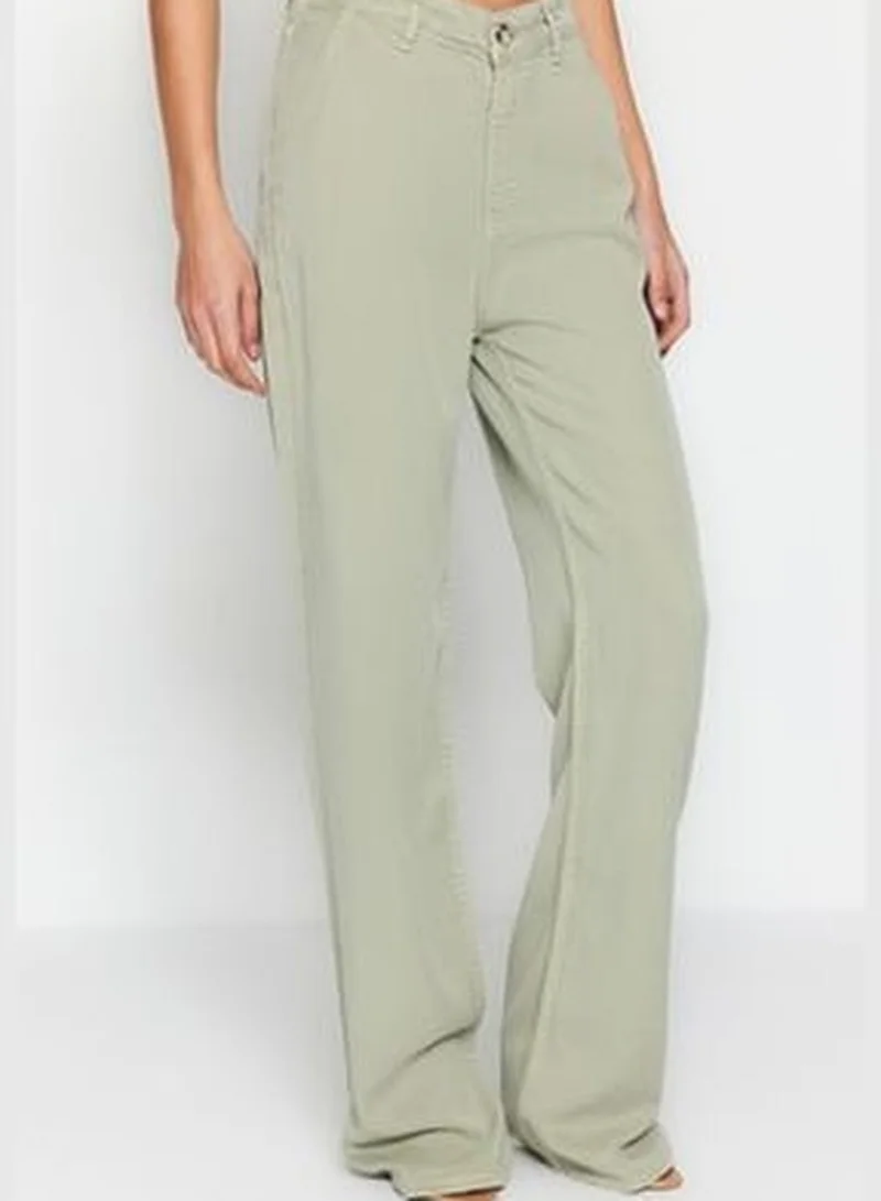 trendyol Mint Tencel™ Low Waist Wide Leg Jeans TWOSS23JE00219
