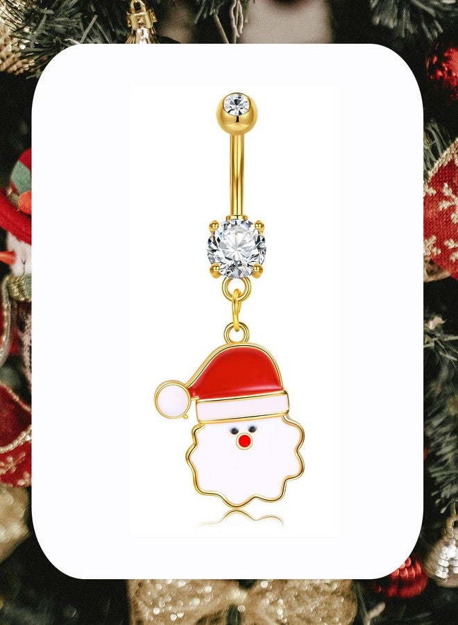 QWALIT أقراط سرة متدلية من QWALIT، مضادة للحساسية، للنساء، بتصميم أنيق ورقيق، لون ذهبي أحمر، هدية مثالية لعيد الميلاد - Image 4