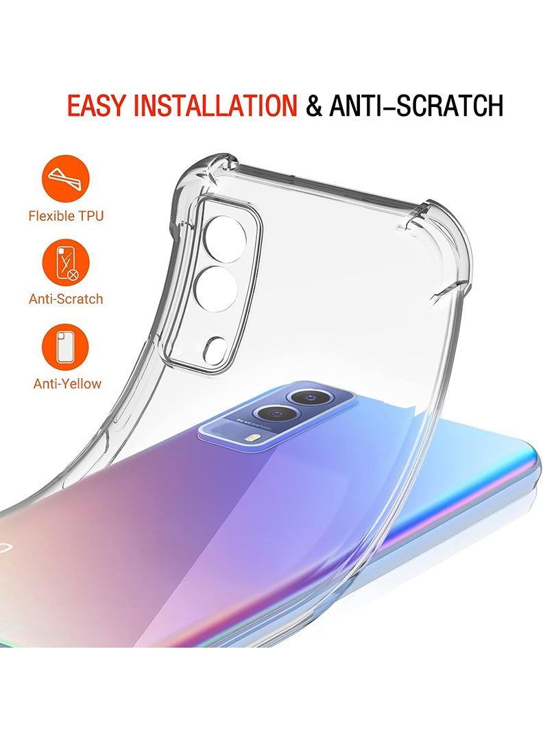 Theodor Vivo Y 53S Clear Case, Shock-Absorption TPU Cell Phone Cover with Reinforced Corners, Soft Flexible & Crystal Clear Protective Bumper Case - Image 3
