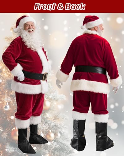 UDYR Santa Claus Costume for Men - Adult Santa Costume - Professional Santa Suit Deluxe Santa Outfit for Christmas Party - Image 5