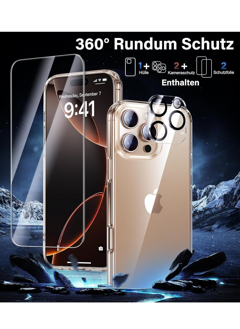 YoYoTech [ 5 in 1 ]Compatible for iPhone 16 Pro Case 6.30' 2024 Cover with 2Pcs Screen Protector 2Pcs Lens Protector,Cleaning Kit,Shockproof Case [Top Grade Protection] [No Yellowing] Full Kit  - Image 2
