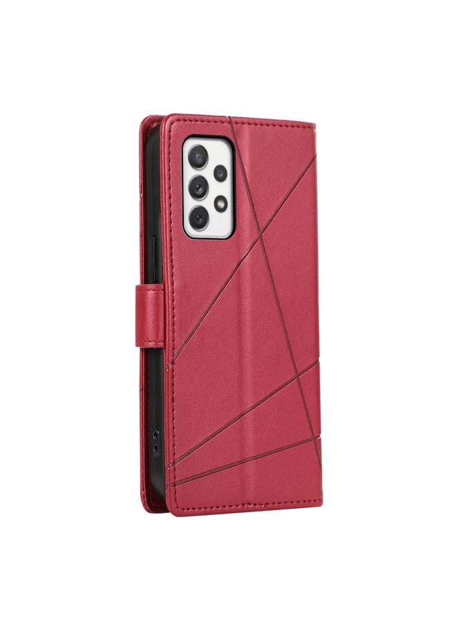 S-TOP Case For Samsung Galaxy A72 5G PU Genuine Leather Texture Embossed Line Phone Case - Image 3